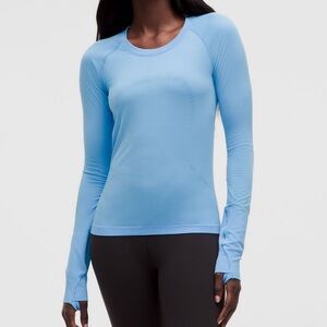 Lululemon Swiftly Long-Sleeve Shirt Waist Length AERO BLUE